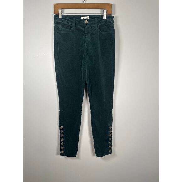 L'AGENCE Pants - L'Agence Piper Skinny High Rise Womens Size 26 Evergreen Green Velvet